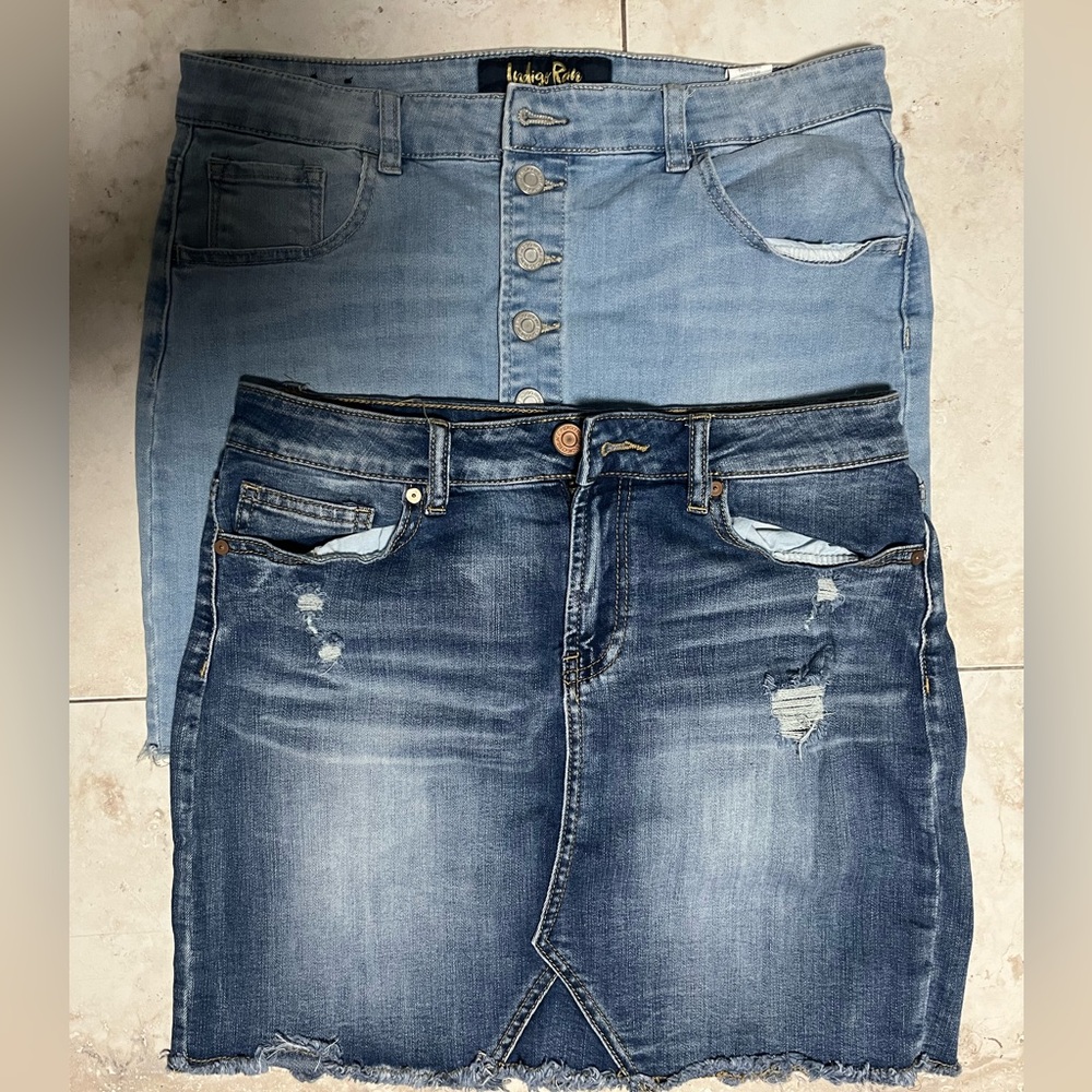 Two Cute Jean Mini Skirts